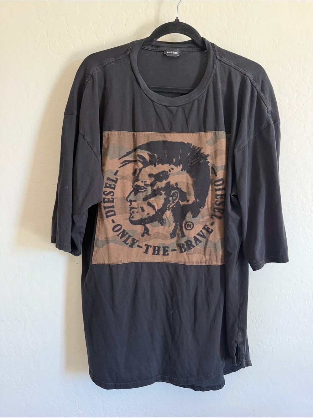 Diesel Vintage "Only The Brave" Mohican Camo Patch Graphic Tee XL